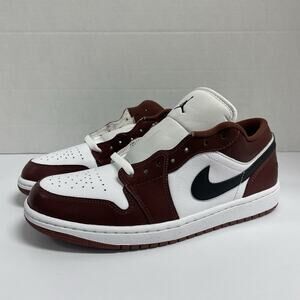 Air Jordan 1 Low SE Dark Pony HF3148 102 Size 9 Men Maroon Dark Red White